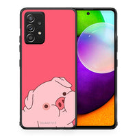 Thumbnail for Θήκη Αγίου Βαλεντίνου Samsung Galaxy A52 Pig Love 1 από τη Smartfits με σχέδιο στο πίσω μέρος και μαύρο περίβλημα | Samsung Galaxy A52 Pig Love 1 case with colorful back and black bezels