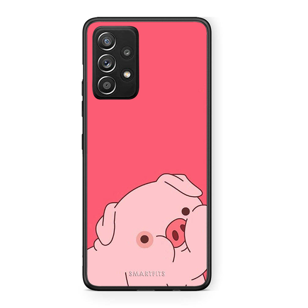 Samsung Galaxy A52 Pig Love 1 Θήκη Αγίου Βαλεντίνου από τη Smartfits με σχέδιο στο πίσω μέρος και μαύρο περίβλημα | Smartphone case with colorful back and black bezels by Smartfits