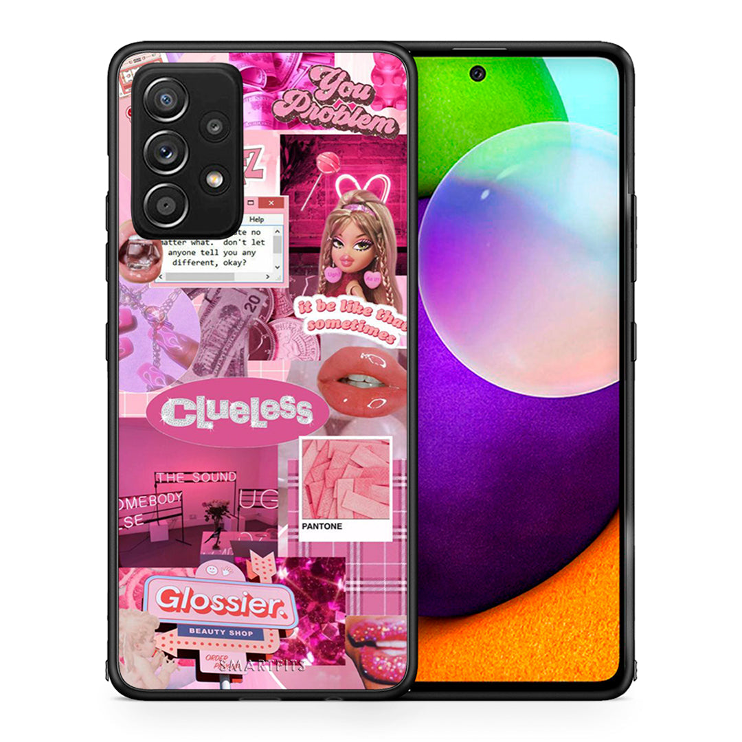 Θήκη Αγίου Βαλεντίνου Samsung Galaxy A52 Pink Love από τη Smartfits με σχέδιο στο πίσω μέρος και μαύρο περίβλημα | Samsung Galaxy A52 Pink Love case with colorful back and black bezels