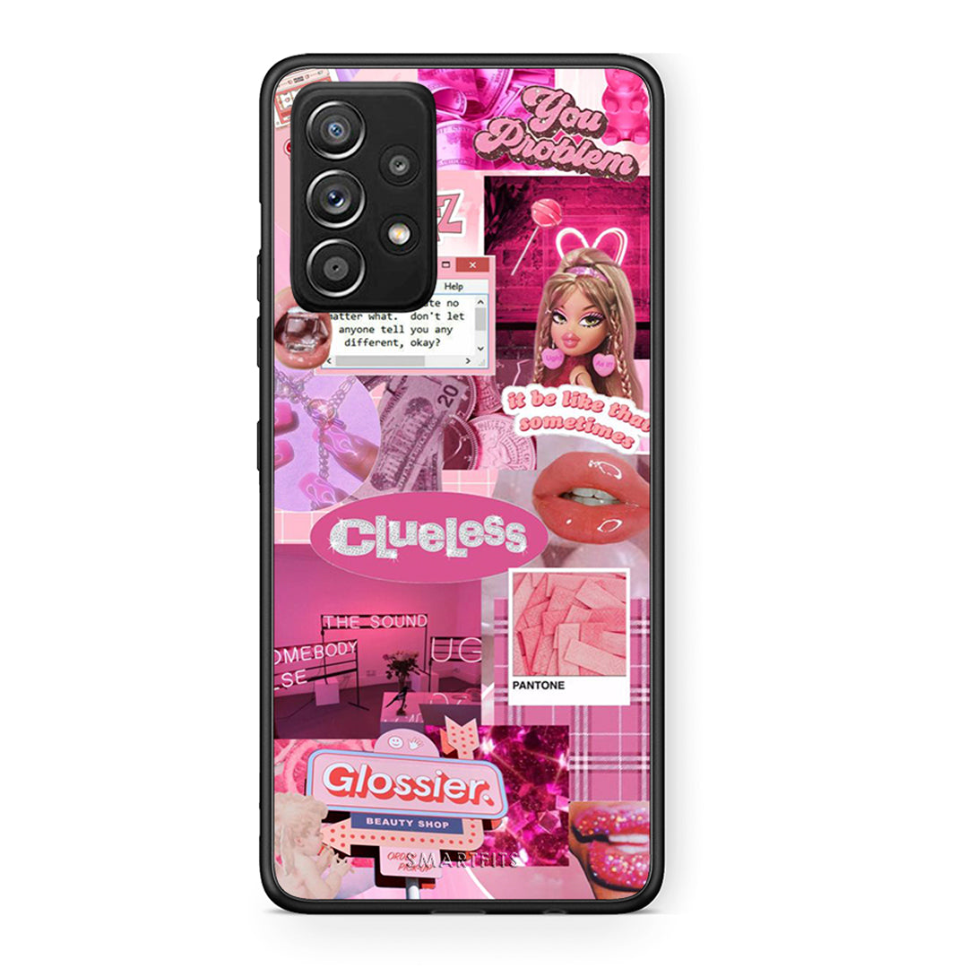 Samsung Galaxy A52 Pink Love Θήκη Αγίου Βαλεντίνου από τη Smartfits με σχέδιο στο πίσω μέρος και μαύρο περίβλημα | Smartphone case with colorful back and black bezels by Smartfits