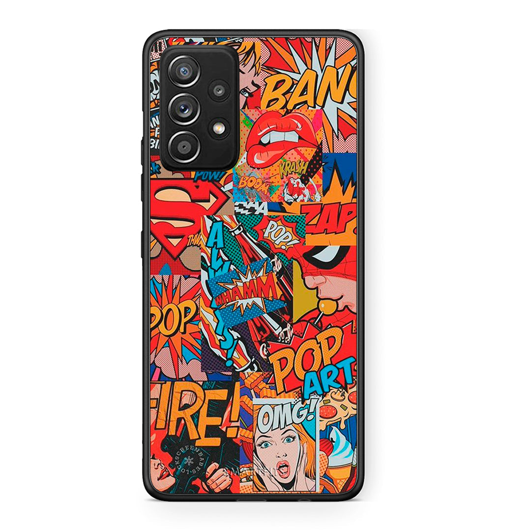 Samsung Galaxy A52 PopArt OMG θήκη από τη Smartfits με σχέδιο στο πίσω μέρος και μαύρο περίβλημα | Smartphone case with colorful back and black bezels by Smartfits