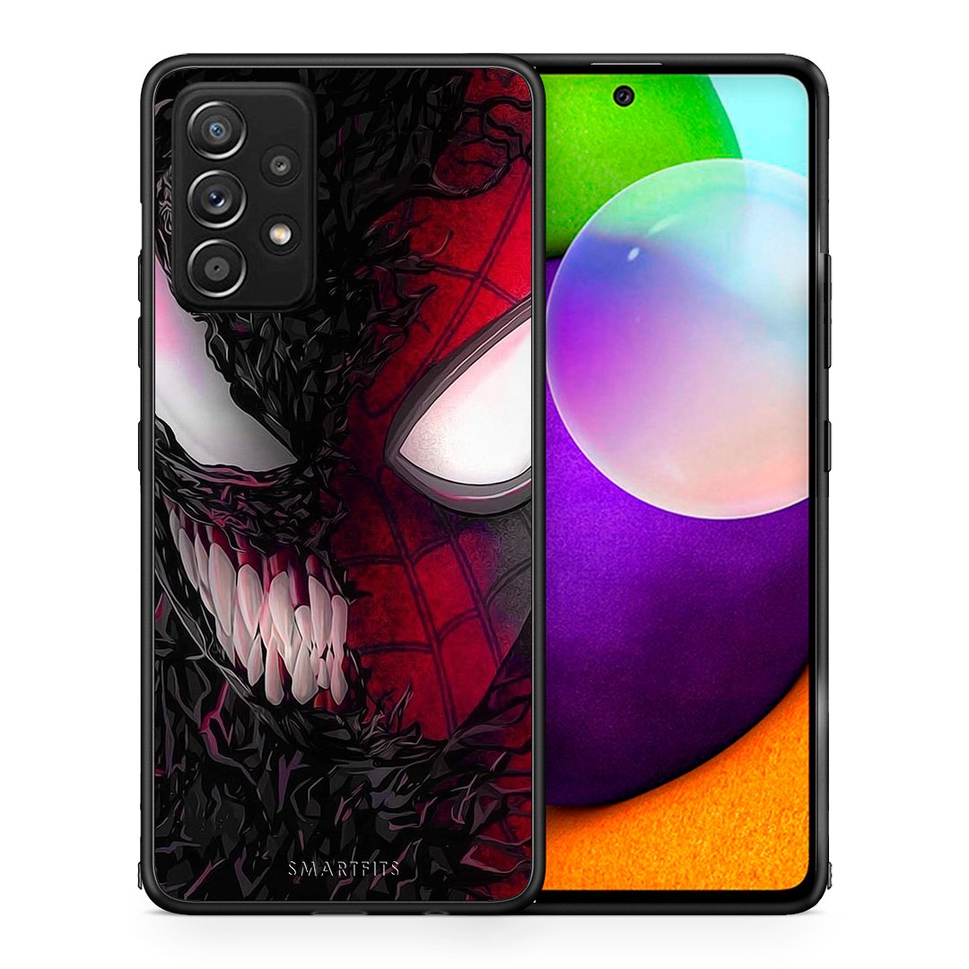 Θήκη Samsung Galaxy A52 SpiderVenom PopArt από τη Smartfits με σχέδιο στο πίσω μέρος και μαύρο περίβλημα | Samsung Galaxy A52 SpiderVenom PopArt case with colorful back and black bezels