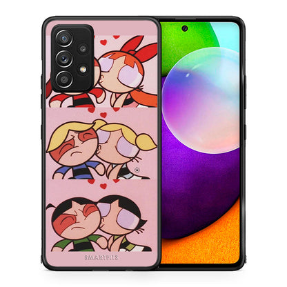 Θήκη Αγίου Βαλεντίνου Samsung Galaxy A52 Puff Love από τη Smartfits με σχέδιο στο πίσω μέρος και μαύρο περίβλημα | Samsung Galaxy A52 Puff Love case with colorful back and black bezels