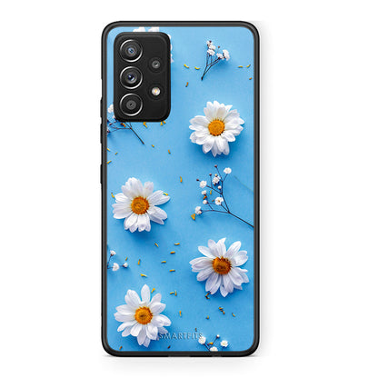 Samsung Galaxy A52 Real Daisies θήκη από τη Smartfits με σχέδιο στο πίσω μέρος και μαύρο περίβλημα | Smartphone case with colorful back and black bezels by Smartfits