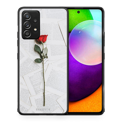 Θήκη Samsung Galaxy A52 Red Rose από τη Smartfits με σχέδιο στο πίσω μέρος και μαύρο περίβλημα | Samsung Galaxy A52 Red Rose case with colorful back and black bezels