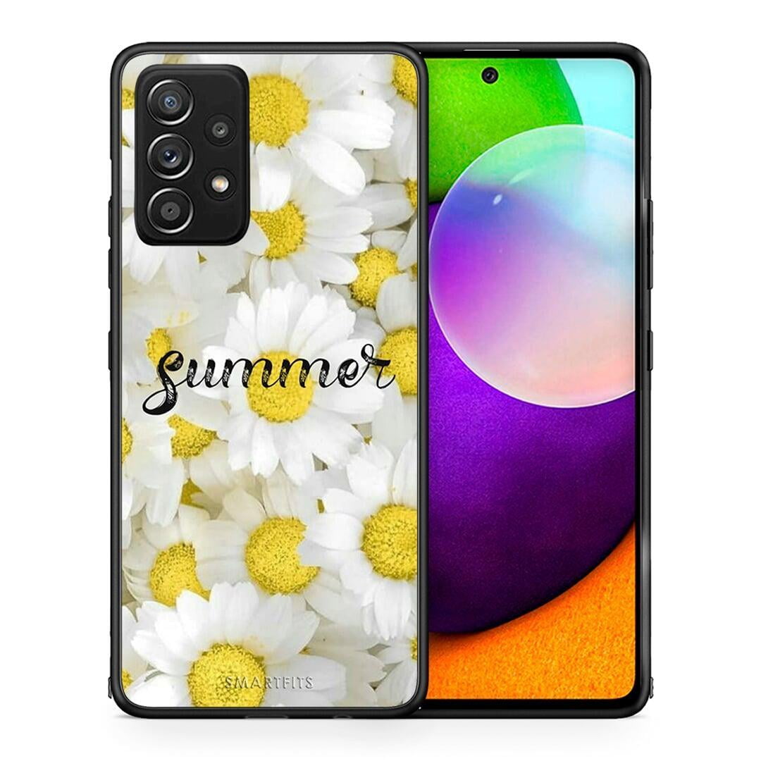 Θήκη Samsung Galaxy A52 Summer Daisies από τη Smartfits με σχέδιο στο πίσω μέρος και μαύρο περίβλημα | Samsung Galaxy A52 Summer Daisies case with colorful back and black bezels