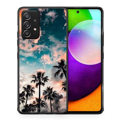Θήκη Samsung Galaxy A52 Sky Summer από τη Smartfits με σχέδιο στο πίσω μέρος και μαύρο περίβλημα | Samsung Galaxy A52 Sky Summer case with colorful back and black bezels