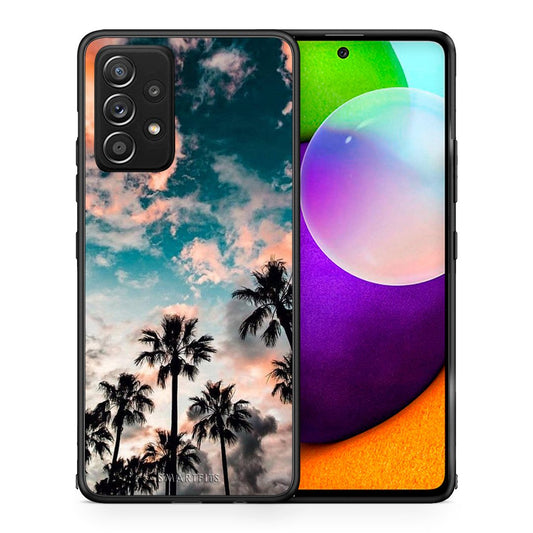 Θήκη Samsung Galaxy A52 Sky Summer από τη Smartfits με σχέδιο στο πίσω μέρος και μαύρο περίβλημα | Samsung Galaxy A52 Sky Summer case with colorful back and black bezels