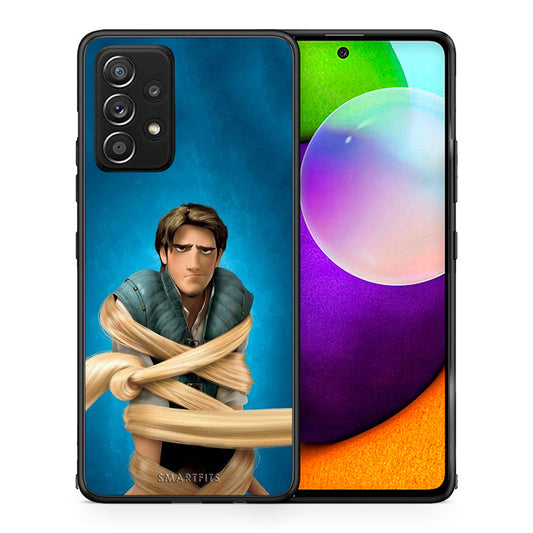 Θήκη Αγίου Βαλεντίνου Samsung Galaxy A52 Tangled 1 από τη Smartfits με σχέδιο στο πίσω μέρος και μαύρο περίβλημα | Samsung Galaxy A52 Tangled 1 case with colorful back and black bezels