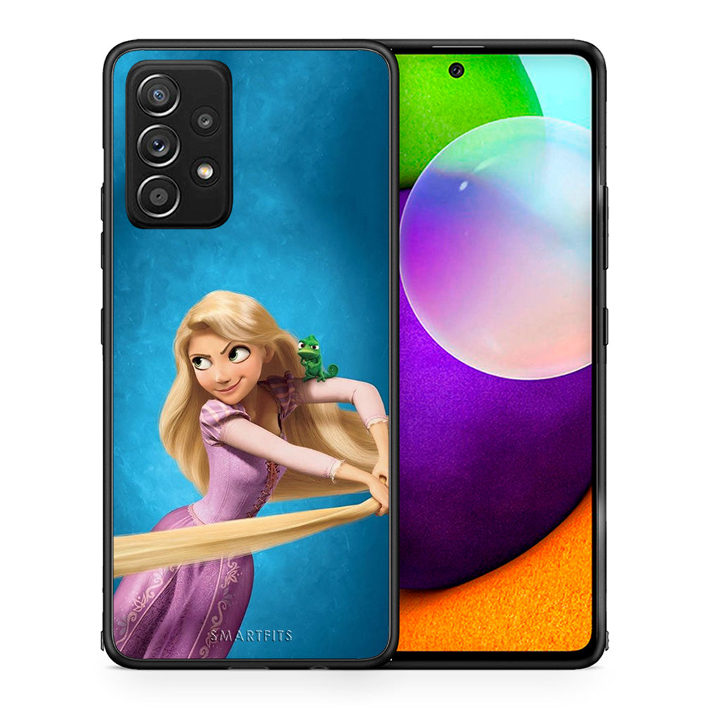 Θήκη Αγίου Βαλεντίνου Samsung Galaxy A52 Tangled 2 από τη Smartfits με σχέδιο στο πίσω μέρος και μαύρο περίβλημα | Samsung Galaxy A52 Tangled 2 case with colorful back and black bezels