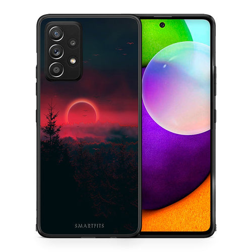 Θήκη Samsung Galaxy A52 Sunset Tropic από τη Smartfits με σχέδιο στο πίσω μέρος και μαύρο περίβλημα | Samsung Galaxy A52 Sunset Tropic case with colorful back and black bezels