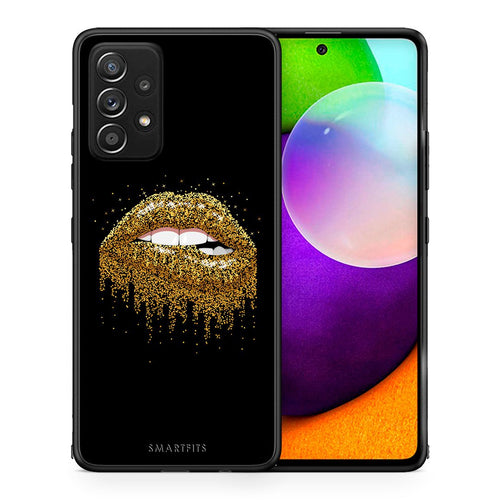 Θήκη Samsung Galaxy A52 Golden Valentine από τη Smartfits με σχέδιο στο πίσω μέρος και μαύρο περίβλημα | Samsung Galaxy A52 Golden Valentine case with colorful back and black bezels