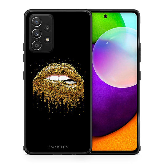 Θήκη Samsung Galaxy A52 Golden Valentine από τη Smartfits με σχέδιο στο πίσω μέρος και μαύρο περίβλημα | Samsung Galaxy A52 Golden Valentine case with colorful back and black bezels