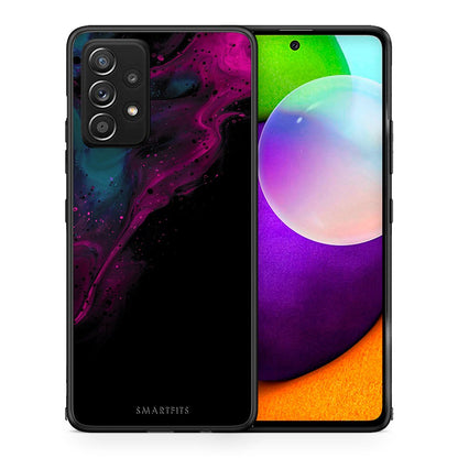 Θήκη Samsung Galaxy A52 Pink Black Watercolor από τη Smartfits με σχέδιο στο πίσω μέρος και μαύρο περίβλημα | Samsung Galaxy A52 Pink Black Watercolor case with colorful back and black bezels