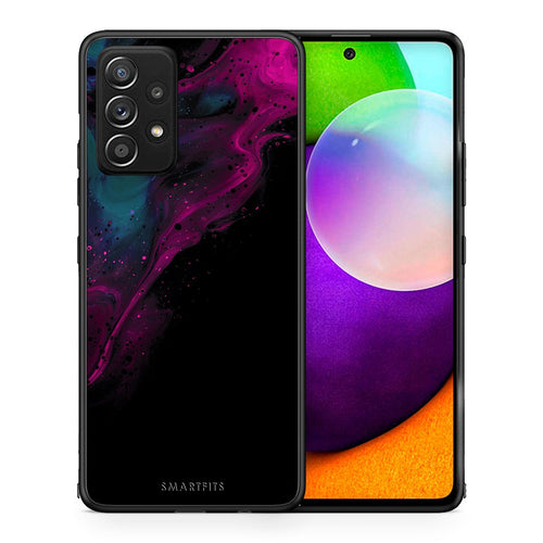 Θήκη Samsung Galaxy A52 Pink Black Watercolor από τη Smartfits με σχέδιο στο πίσω μέρος και μαύρο περίβλημα | Samsung Galaxy A52 Pink Black Watercolor case with colorful back and black bezels