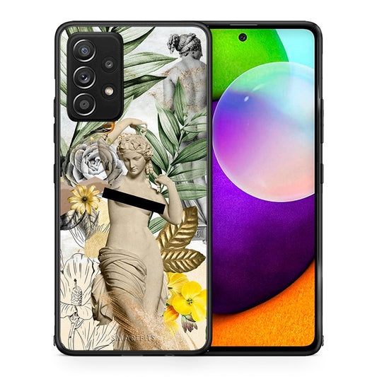 Θήκη Samsung Galaxy A52 Woman Statue από τη Smartfits με σχέδιο στο πίσω μέρος και μαύρο περίβλημα | Samsung Galaxy A52 Woman Statue case with colorful back and black bezels