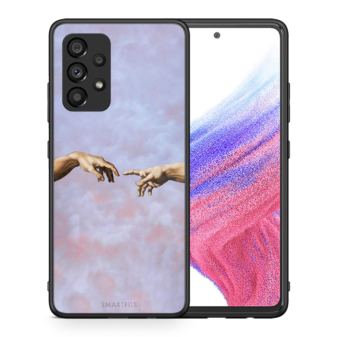Θήκη Samsung A53 5G Adam Hand από τη Smartfits με σχέδιο στο πίσω μέρος και μαύρο περίβλημα | Samsung A53 5G Adam Hand case with colorful back and black bezels