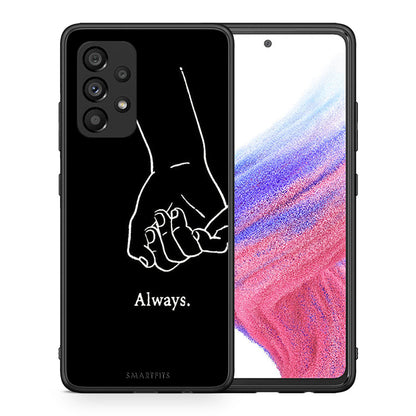 Θήκη Αγίου Βαλεντίνου Samsung A53 5G Always & Forever 1 από τη Smartfits με σχέδιο στο πίσω μέρος και μαύρο περίβλημα | Samsung A53 5G Always & Forever 1 case with colorful back and black bezels