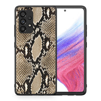 Thumbnail for Θήκη Samsung A53 5G Fashion Snake Animal από τη Smartfits με σχέδιο στο πίσω μέρος και μαύρο περίβλημα | Samsung A53 5G Fashion Snake Animal case with colorful back and black bezels