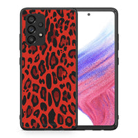 Thumbnail for Θήκη Samsung A53 5G Red Leopard Animal από τη Smartfits με σχέδιο στο πίσω μέρος και μαύρο περίβλημα | Samsung A53 5G Red Leopard Animal case with colorful back and black bezels