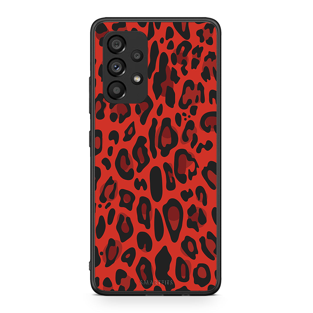 4 - Samsung A53 5G Red Leopard Animal case, cover, bumper