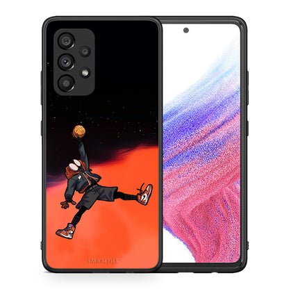 Θήκη Samsung A53 5G Basketball Hero από τη Smartfits με σχέδιο στο πίσω μέρος και μαύρο περίβλημα | Samsung A53 5G Basketball Hero case with colorful back and black bezels