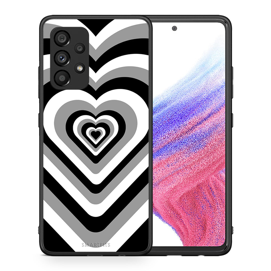Θήκη Samsung A53 5G Black Hearts από τη Smartfits με σχέδιο στο πίσω μέρος και μαύρο περίβλημα | Samsung A53 5G Black Hearts case with colorful back and black bezels