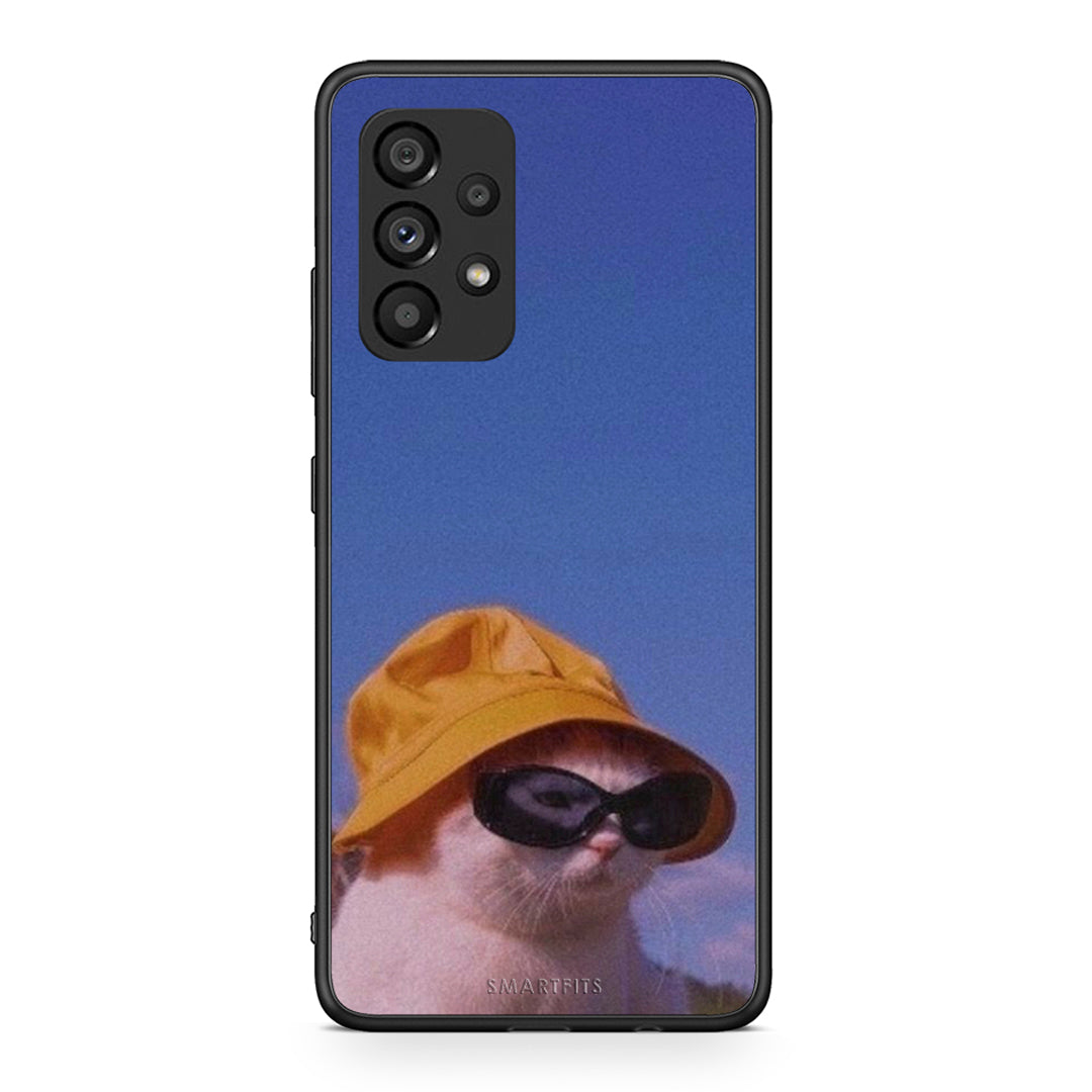 Samsung A53 5G Cat Diva θήκη από τη Smartfits με σχέδιο στο πίσω μέρος και μαύρο περίβλημα | Smartphone case with colorful back and black bezels by Smartfits
