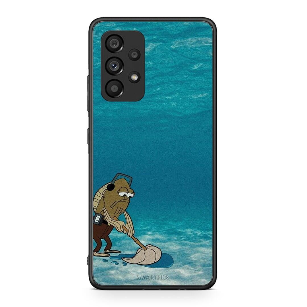 Samsung A53 5G Clean The Ocean Θήκη από τη Smartfits με σχέδιο στο πίσω μέρος και μαύρο περίβλημα | Smartphone case with colorful back and black bezels by Smartfits