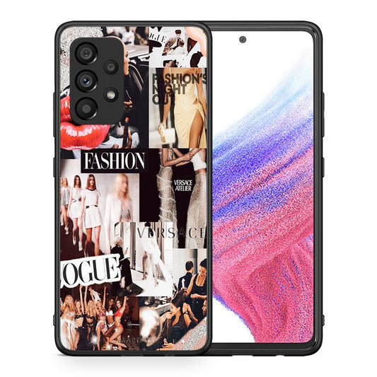Θήκη Αγίου Βαλεντίνου Samsung A53 5G Collage Fashion από τη Smartfits με σχέδιο στο πίσω μέρος και μαύρο περίβλημα | Samsung A53 5G Collage Fashion case with colorful back and black bezels