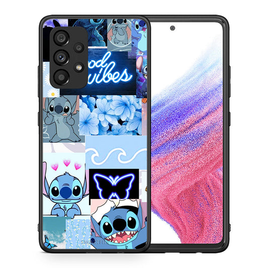 Θήκη Αγίου Βαλεντίνου Samsung A53 5G Collage Good Vibes από τη Smartfits με σχέδιο στο πίσω μέρος και μαύρο περίβλημα | Samsung A53 5G Collage Good Vibes case with colorful back and black bezels