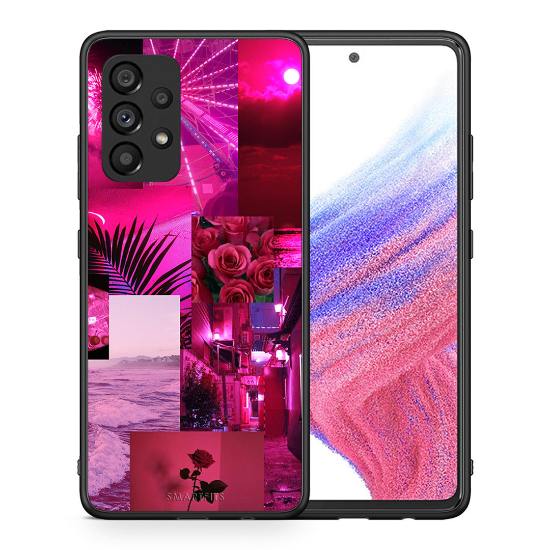 Θήκη Αγίου Βαλεντίνου Samsung A53 5G Collage Red Roses από τη Smartfits με σχέδιο στο πίσω μέρος και μαύρο περίβλημα | Samsung A53 5G Collage Red Roses case with colorful back and black bezels