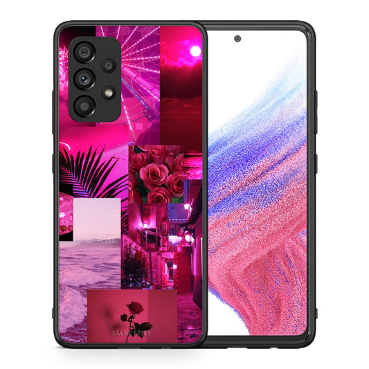 Θήκη Αγίου Βαλεντίνου Samsung A53 5G Collage Red Roses από τη Smartfits με σχέδιο στο πίσω μέρος και μαύρο περίβλημα | Samsung A53 5G Collage Red Roses case with colorful back and black bezels