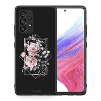 Thumbnail for Θήκη Samsung A53 5G Frame Flower από τη Smartfits με σχέδιο στο πίσω μέρος και μαύρο περίβλημα | Samsung A53 5G Frame Flower case with colorful back and black bezels