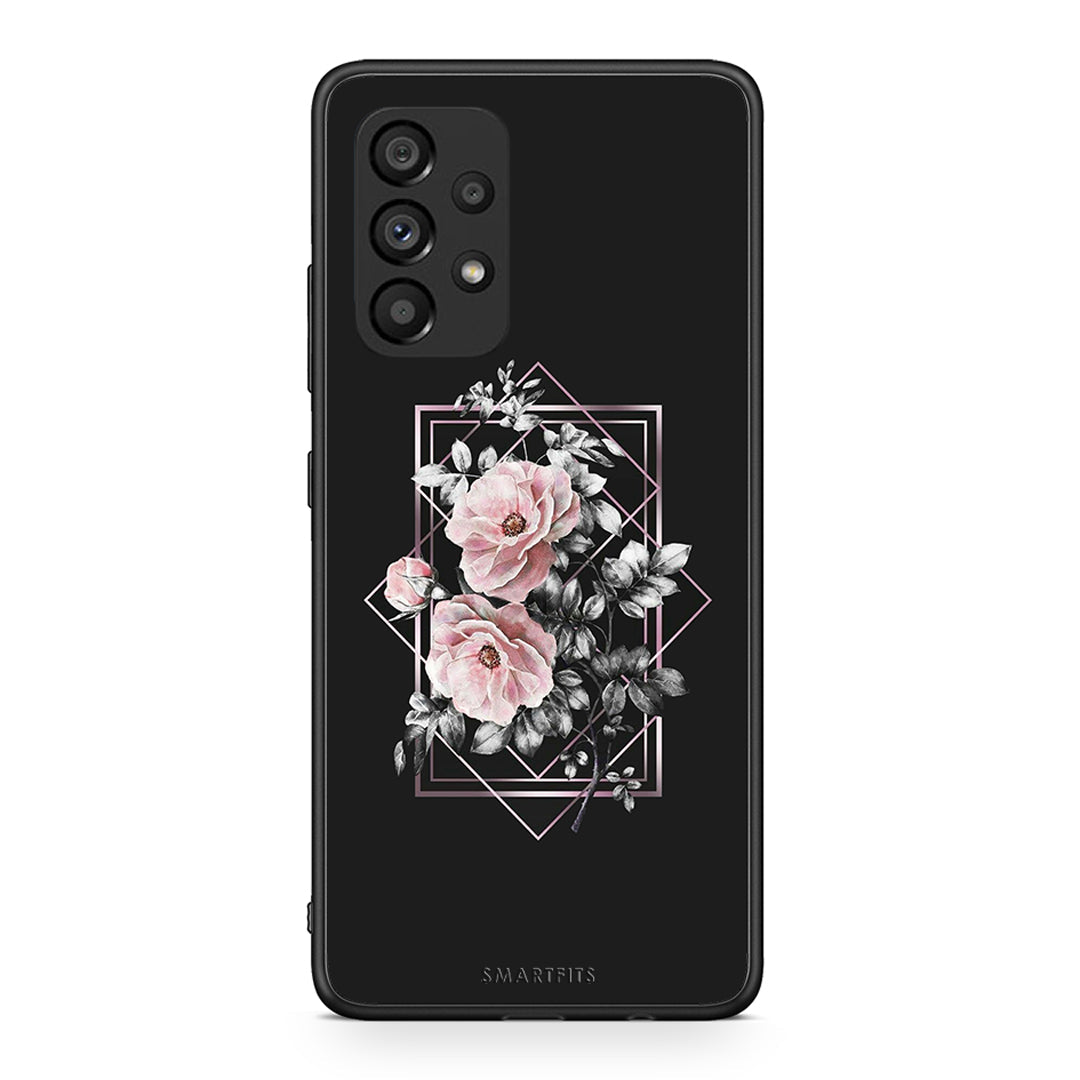 4 - Samsung A53 5G Frame Flower case, cover, bumper
