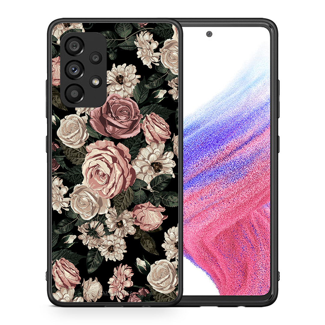 Θήκη Samsung A53 5G Wild Roses Flower από τη Smartfits με σχέδιο στο πίσω μέρος και μαύρο περίβλημα | Samsung A53 5G Wild Roses Flower case with colorful back and black bezels