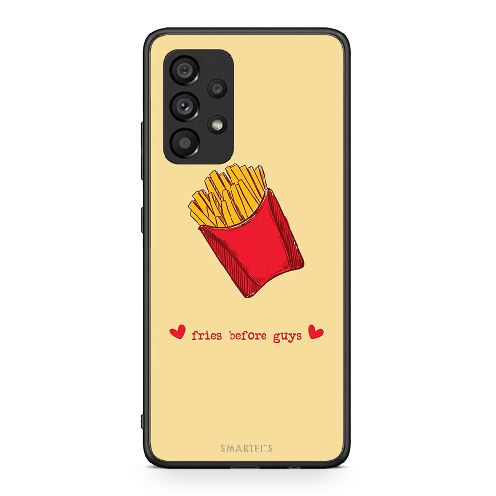 Samsung A53 5G Fries Before Guys Θήκη Αγίου Βαλεντίνου από τη Smartfits με σχέδιο στο πίσω μέρος και μαύρο περίβλημα | Smartphone case with colorful back and black bezels by Smartfits