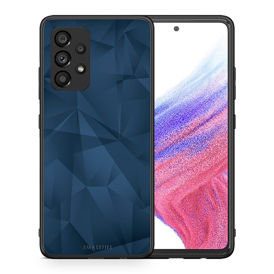 Θήκη Samsung A53 5G Blue Abstract Geometric από τη Smartfits με σχέδιο στο πίσω μέρος και μαύρο περίβλημα | Samsung A53 5G Blue Abstract Geometric case with colorful back and black bezels