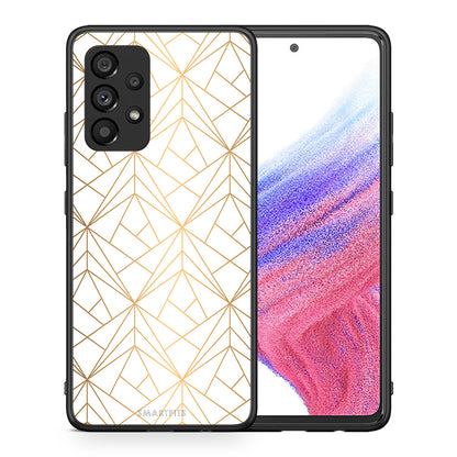 Θήκη Samsung A53 5G Luxury White Geometric από τη Smartfits με σχέδιο στο πίσω μέρος και μαύρο περίβλημα | Samsung A53 5G Luxury White Geometric case with colorful back and black bezels