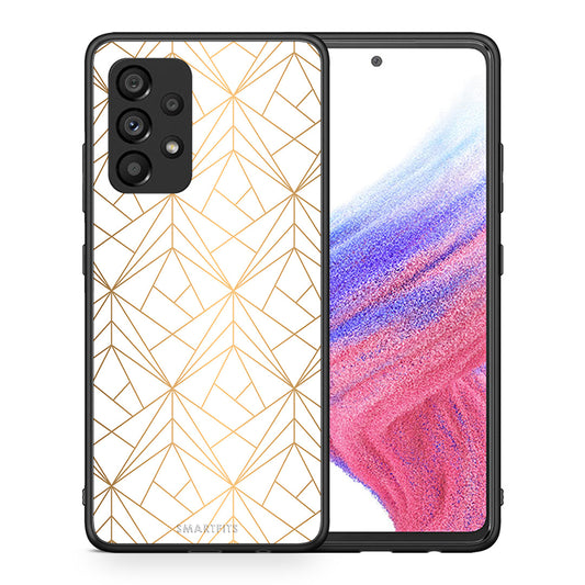 Θήκη Samsung A53 5G Luxury White Geometric από τη Smartfits με σχέδιο στο πίσω μέρος και μαύρο περίβλημα | Samsung A53 5G Luxury White Geometric case with colorful back and black bezels