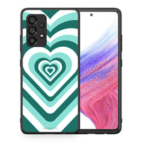 Thumbnail for Θήκη Samsung A53 5G Green Hearts από τη Smartfits με σχέδιο στο πίσω μέρος και μαύρο περίβλημα | Samsung A53 5G Green Hearts case with colorful back and black bezels