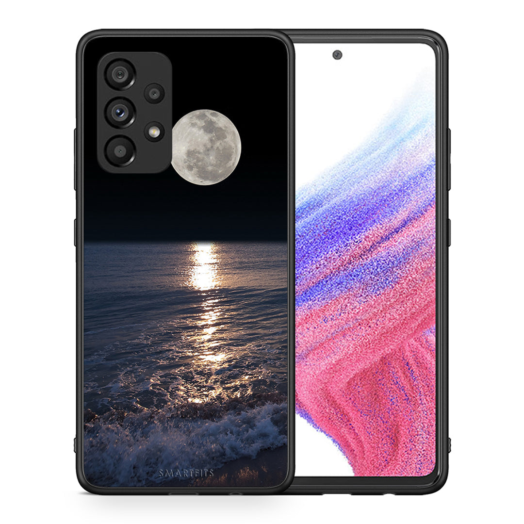 Θήκη Samsung A53 5G Moon Landscape από τη Smartfits με σχέδιο στο πίσω μέρος και μαύρο περίβλημα | Samsung A53 5G Moon Landscape case with colorful back and black bezels