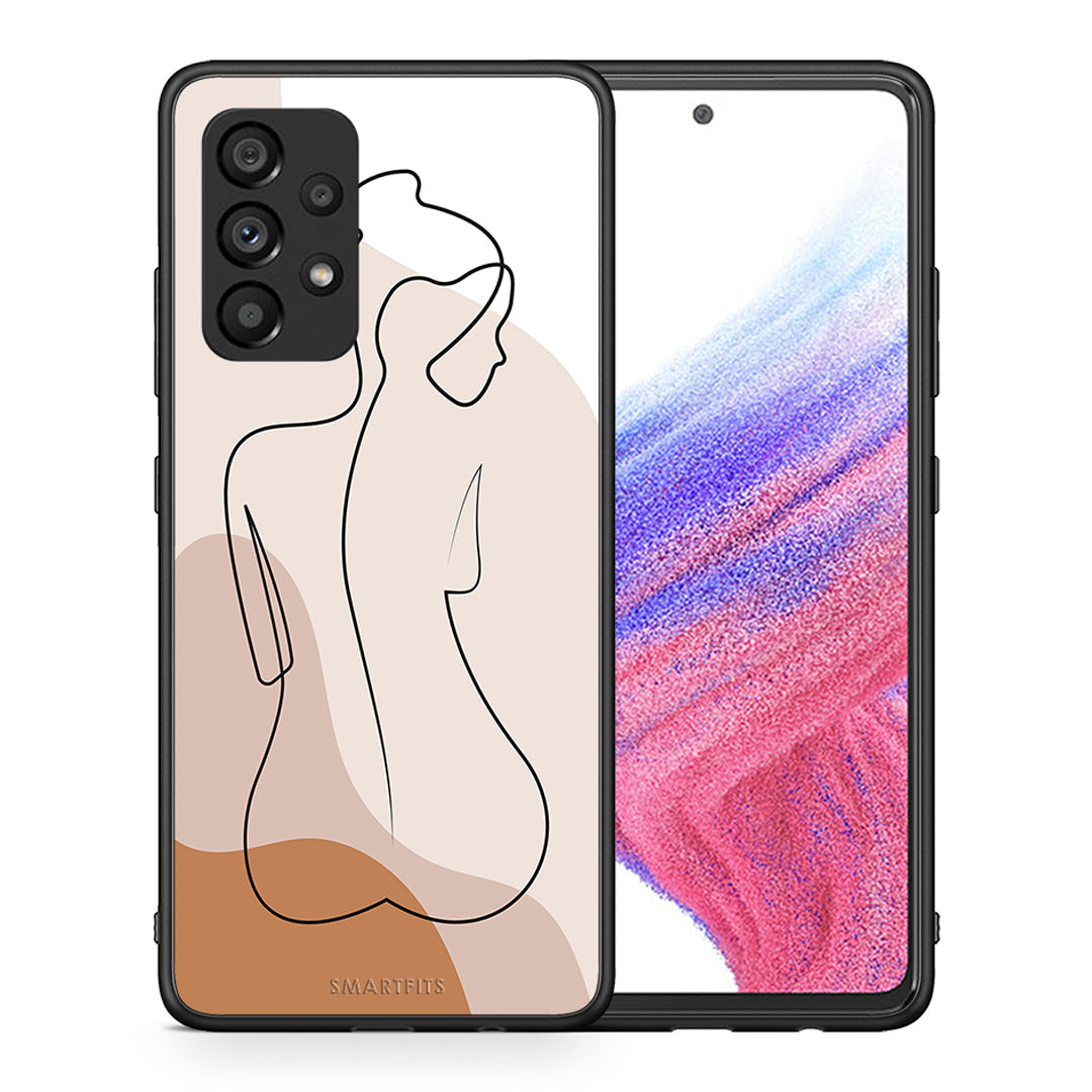 Θήκη Samsung A53 5G LineArt Woman από τη Smartfits με σχέδιο στο πίσω μέρος και μαύρο περίβλημα | Samsung A53 5G LineArt Woman case with colorful back and black bezels