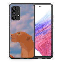 Thumbnail for Θήκη Αγίου Βαλεντίνου Samsung A53 5G Lion Love 2 από τη Smartfits με σχέδιο στο πίσω μέρος και μαύρο περίβλημα | Samsung A53 5G Lion Love 2 case with colorful back and black bezels
