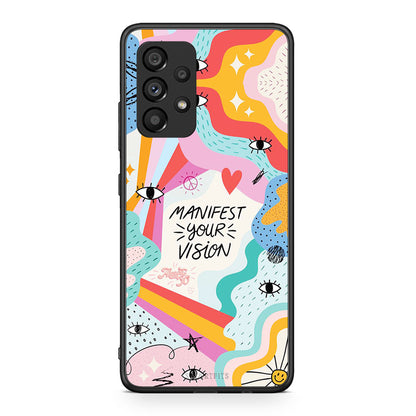 Samsung A53 5G Manifest Your Vision θήκη από τη Smartfits με σχέδιο στο πίσω μέρος και μαύρο περίβλημα | Smartphone case with colorful back and black bezels by Smartfits