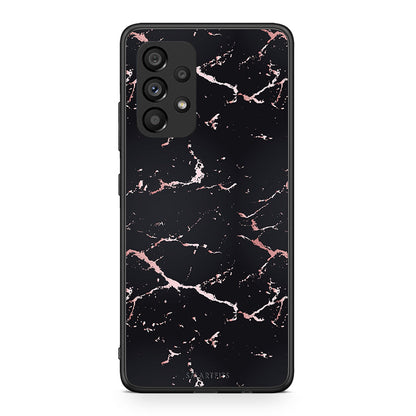 4 - Samsung A53 5G Black Rosegold Marble case, cover, bumper