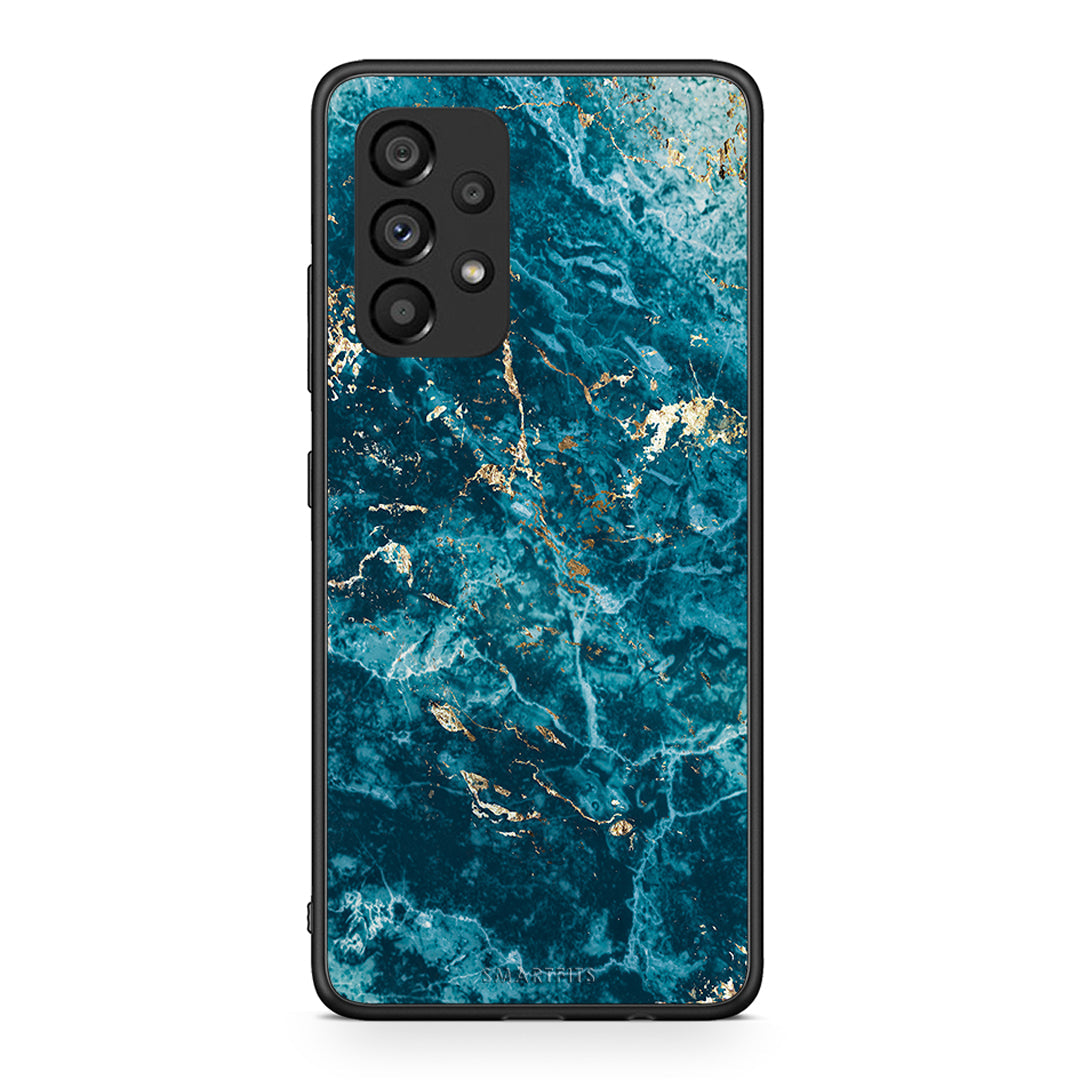 Samsung A53 5G Marble Blue θήκη από τη Smartfits με σχέδιο στο πίσω μέρος και μαύρο περίβλημα | Smartphone case with colorful back and black bezels by Smartfits