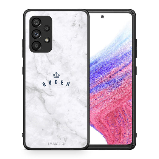 Θήκη Samsung A53 5G Queen Marble από τη Smartfits με σχέδιο στο πίσω μέρος και μαύρο περίβλημα | Samsung A53 5G Queen Marble case with colorful back and black bezels