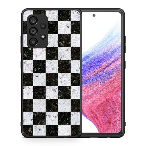 Θήκη Samsung A53 5G Square Geometric Marble από τη Smartfits με σχέδιο στο πίσω μέρος και μαύρο περίβλημα | Samsung A53 5G Square Geometric Marble case with colorful back and black bezels
