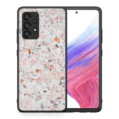 Θήκη Samsung A53 5G Marble Terrazzo από τη Smartfits με σχέδιο στο πίσω μέρος και μαύρο περίβλημα | Samsung A53 5G Marble Terrazzo case with colorful back and black bezels